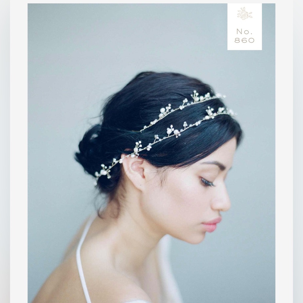 Twigs & Honey Dainty and delicate crystal shimmer hair band. -Style #860 Silver